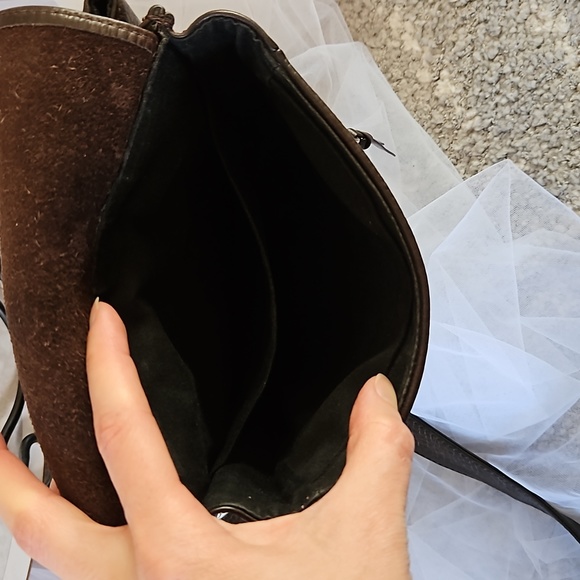 EUVC-Vintage Eddie Bauer Leather Dual Sided Crossbody Organizer Travel Bag Purse - Picture 11 of 16